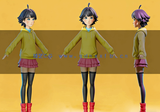 Blender《火影忍者》漩涡向日葵角色完整制作流程视频教程(图6)