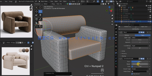 Blender家具建模设计从零开始入门训练视频教程(图3)