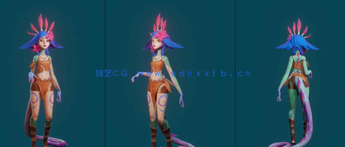 Blender《英雄联盟》万花通灵妮蔻角色完整制作流程视频教程(图3)