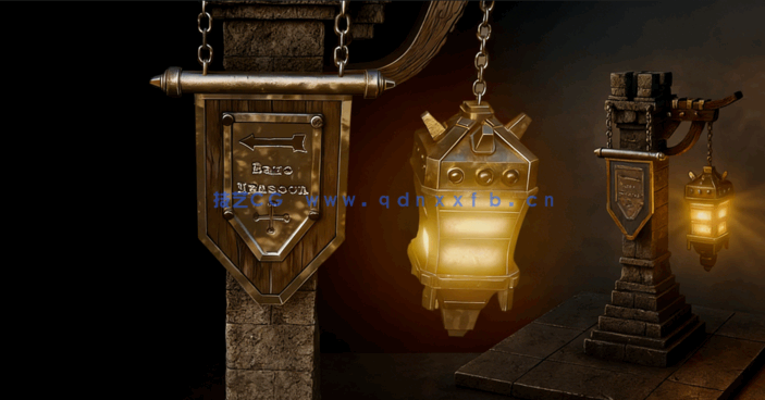 Blender与PT灯笼游戏模型资产完整制作工作流视频教程(图3)