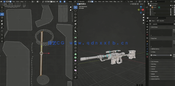 Blender游戏狙击枪模型完整制作流程视频教程(图4)