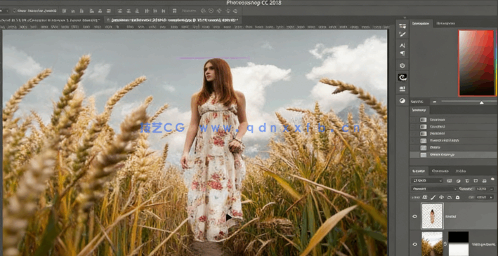 PS室外场景唯美人像素材合成技巧修饰视频教程(图4)