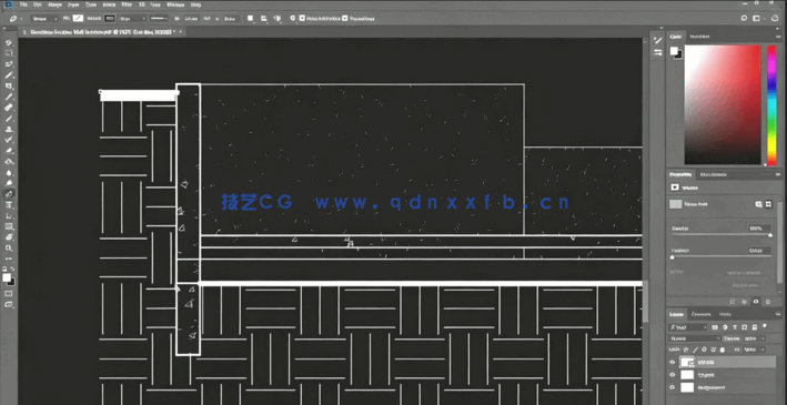 PS建筑图纸渲染绘图制作处理工作流程视频教程(图3)