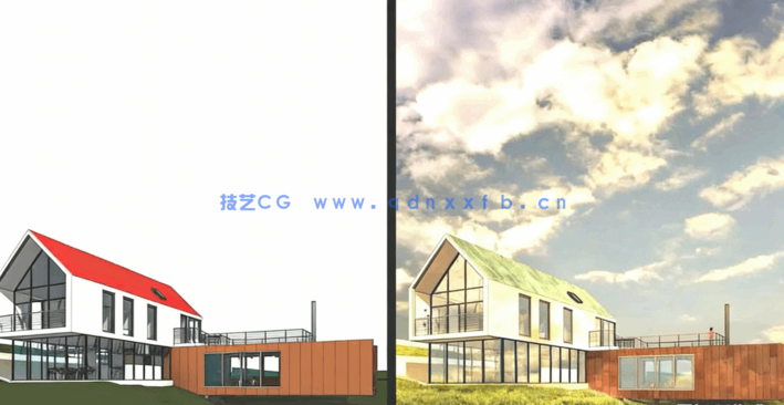 PS建筑图纸渲染绘图制作处理工作流程视频教程(图2)