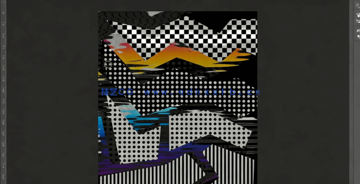 PS抽象图形复古氛围发光效果海报制作视频教程(图1)