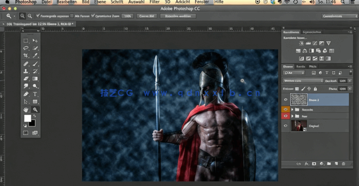 PS创建暗淡寒冷雨谷景观场景战士工作流程视频教程(图2)