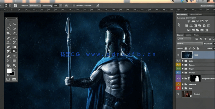 PS创建暗淡寒冷雨谷景观场景战士工作流程视频教程(图4)