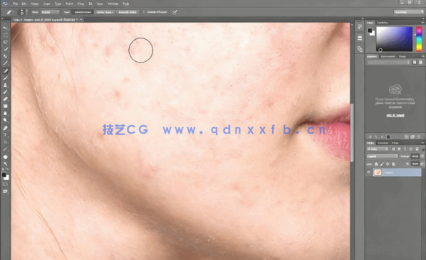 PS人像面部粉刺疤痕瑕疵美容去除处理视频教程(图2)