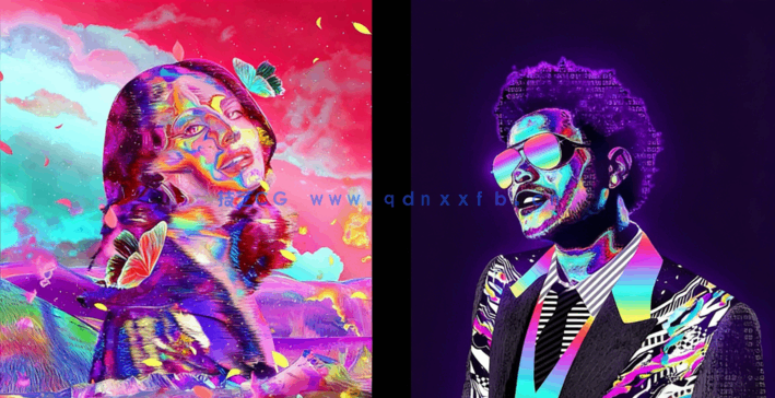 PS中复古未来派风格效果肖像处理视频教程(图3)