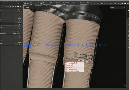 Substance Painter逼真Dior包包战术靴海军纹理制作视频教程(图2)
