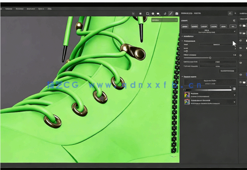 Substance Painter逼真Dior包包战术靴海军纹理制作视频教程(图4)