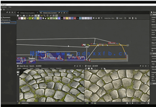 Substance Designer苔藓道路纹理材质制作流程视频教程(图1)