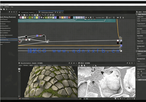 Substance Designer苔藓道路纹理材质制作流程视频教程(图2)