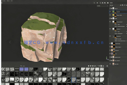 Substance Painter风格化岩石纹理处理技术视频课程(图3)