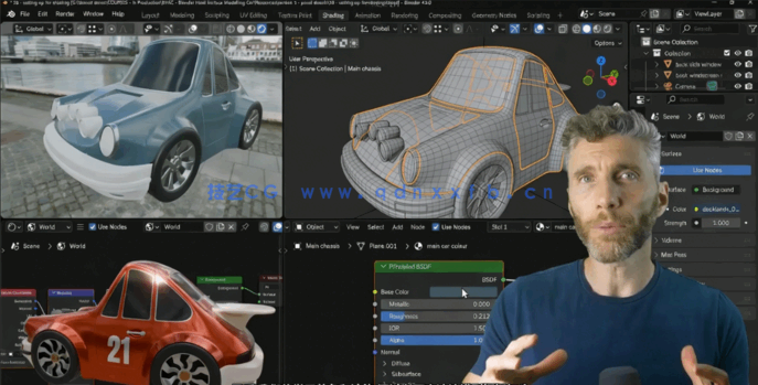 Blender硬表面建模小型赛车实战制作训练视频教程(图4)