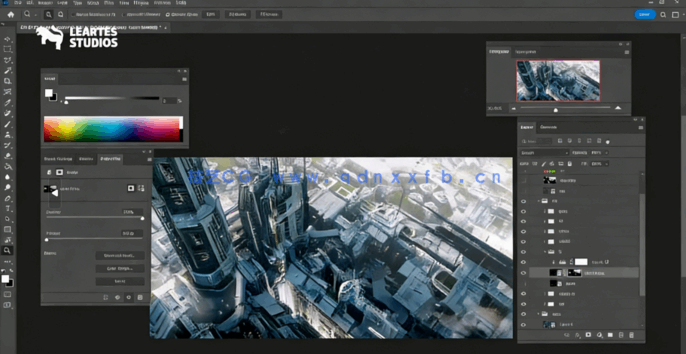 Blender与PS工业风科幻概念城市场景设计视频教程 (图5)