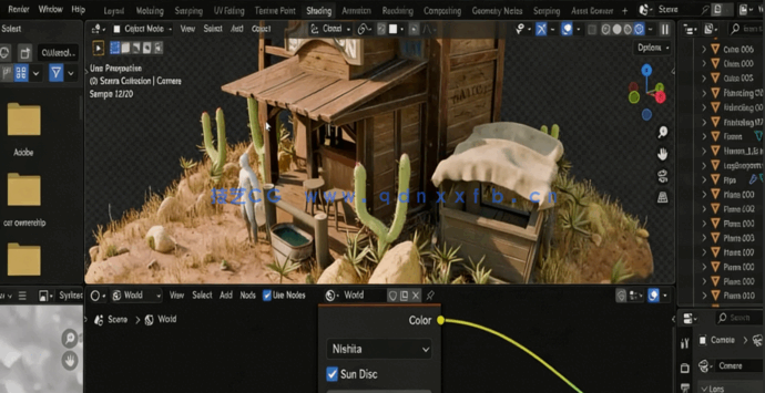 Blenderr美国西部小镇环境场景制作全流程视频教程(图5)