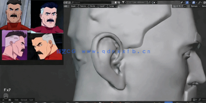 Blender《无敌少侠》中全能人角色雕刻手办制作视频(图2)