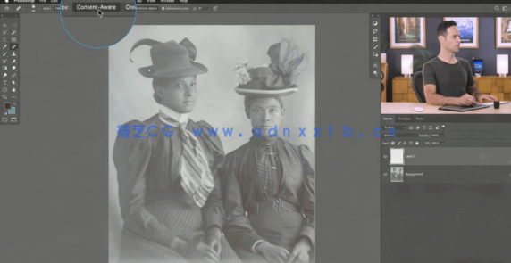 PS老照片磨损褪色修复还原技巧视频教程(图4)