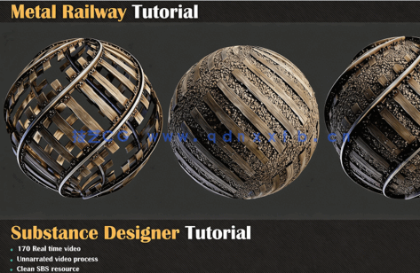 Substance 3D Designer金属铁路铺轨材质实例制作视频教程(图2)