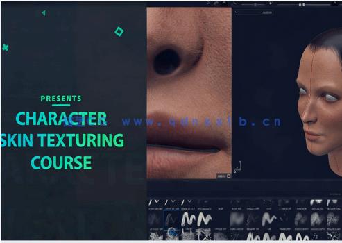 Substance Painter逼真人物角色皮肤纹理制作流程视频教程(图2)