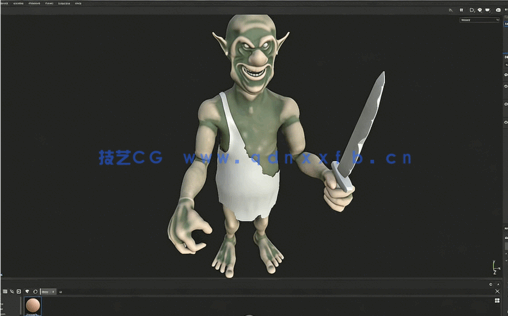 Substance Painter哥布林角色PBR纹理实例制作视频教程(图4)