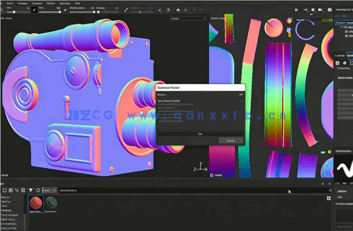 Substance Painter逼真老式相机材质纹理实例制作视频教程(图1)
