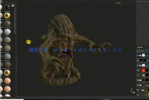 Substance Painter树人纹理贴图绘制训练视频教程(图1)