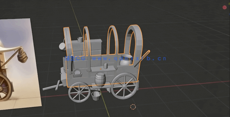 Blender西部马车模型完整制作流程视频教程(图2)