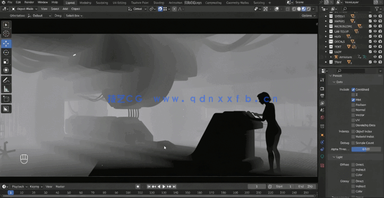 Blender科幻室内场景概念艺术制作流程视频教程(图4)