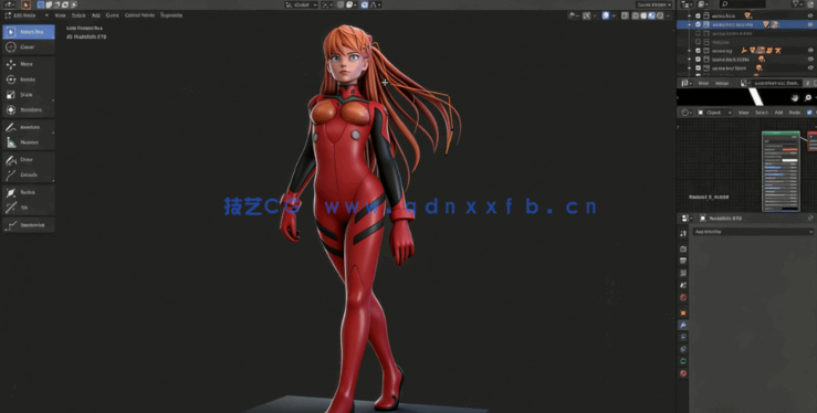 Blender《新世纪福音战士》角色惣流·明日香建模制作视频教程(图2)