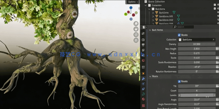 Blender几何节点逼真植物程序化建模制作视频教程(图3)