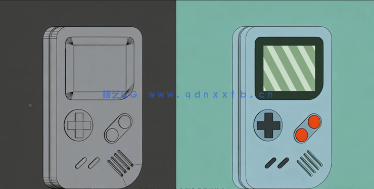 Blender游戏掌机GameBoy建模实例制作视频教程(图2)