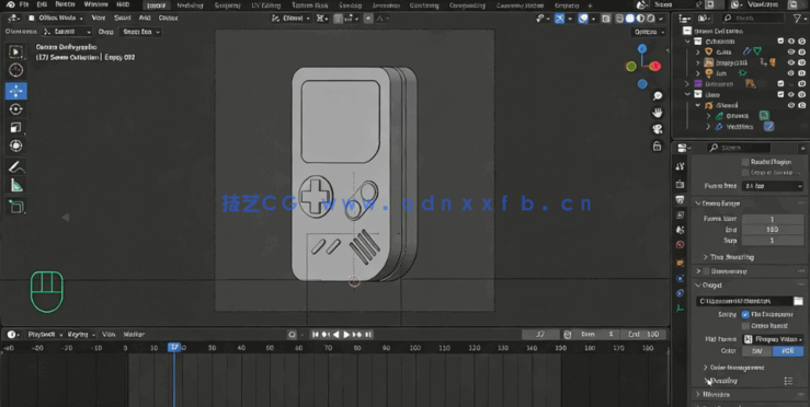 Blender游戏掌机GameBoy建模实例制作视频教程(图4)