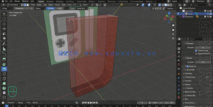 Blender游戏掌机GameBoy建模实例制作视频教程(图6)