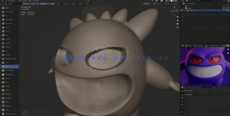 Blender风格化插画模型雕刻建模制作视频教程(图2)