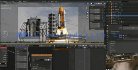 Blender航天飞机火箭发射特效动画制作视频教程(图5)