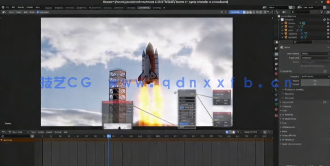 Blender航天飞机火箭发射特效动画制作视频教程(图6)