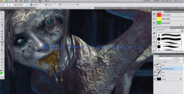 Photoshop恐怖人物插图构思设计技术视频教程(图2)