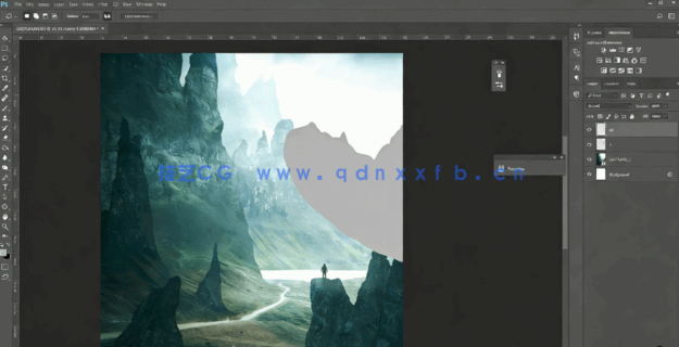 PS绘制超现实迷人逼真山脉及素材合成修饰处理视频教程(图3)