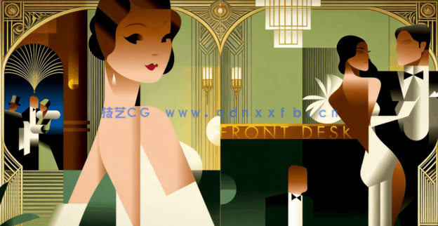 【中文字幕】Art Deco装饰派艺术插画数字绘画视频教程(图4)