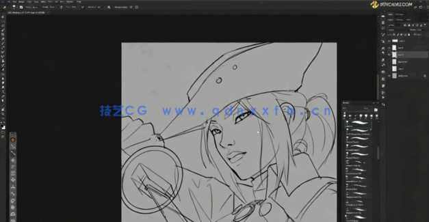 PS超现实主义幻想肖像角色绘制工作流程视频教程(图3)