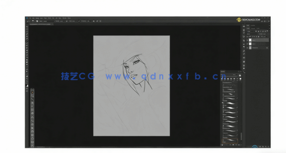 PS超现实主义幻想肖像角色绘制工作流程视频教程(图4)