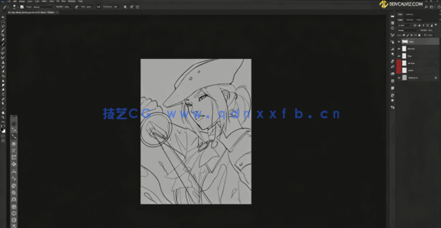 PS超现实主义幻想肖像角色绘制工作流程视频教程(图2)