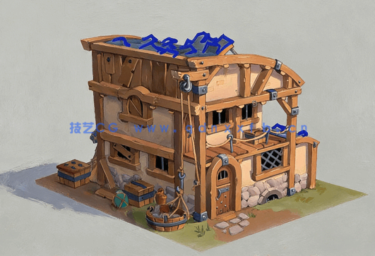 Substance雕刻立体木质小屋模型训练视频教程(图2)