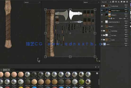 Substance Painter武器道具纹理绘制流程视频教程(图3)