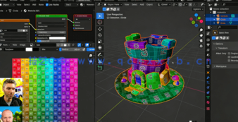 Blender城堡炮塔模型纹理绘制视频教程(图2)