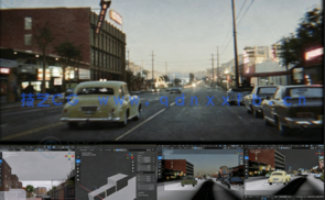 Blender复古写实汽车街道城市环境场景制作视频教程(图1)