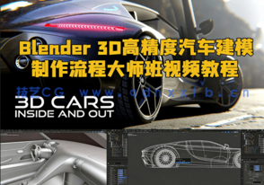 Blender 3D高精度汽车建模制作流程大师班视频教程 (图1)