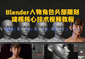 Blender人物角色头部雕刻建模核心技术视频教程(图1)